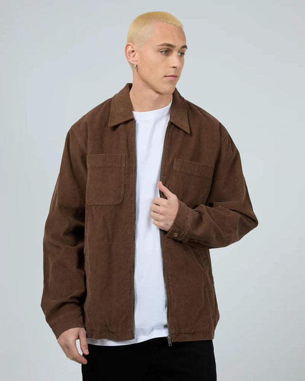 Silent Theory Baby Cord Zip Thru Jacket Chocolate