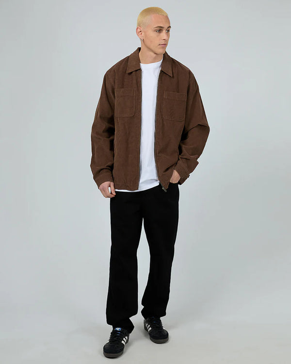 Silent Theory Baby Cord Zip Thru Jacket Chocolate